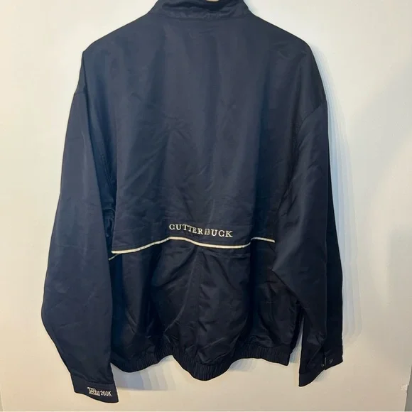 *NWT* Cutter & Buck Men’s Navy Blue and Tan Lined Weather Tech Jacket, Size XXL - Picture 7 of 10